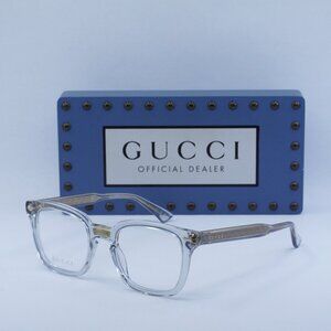 Gucci GG0184O 005 Square Eyeglasses 50mm - Transparent Grey